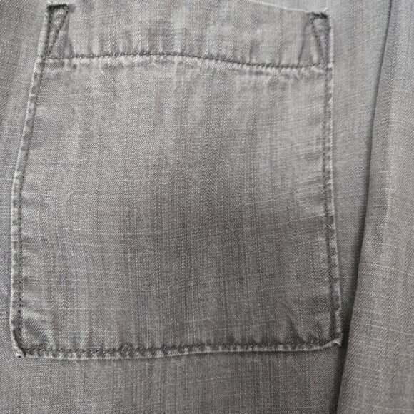 Cloth & Stone Gray Chambray Tunic Top Women’s Size L Long Sleeve V-Neck Pullover - Picture 5 of 13